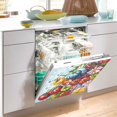 thumbnail image 2 of Yayeee Magnetic Dishwasher Cover for The Front Decoration Home Kitchen Machine Sticker Protector, Blue Floral Tomatoes, 2 of 6