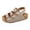 Beige, variant on IUJSOY Toddler Sandals Boys Girls Cork Footbed Sandal Kids Comfort Adjustable Slip on Slippers