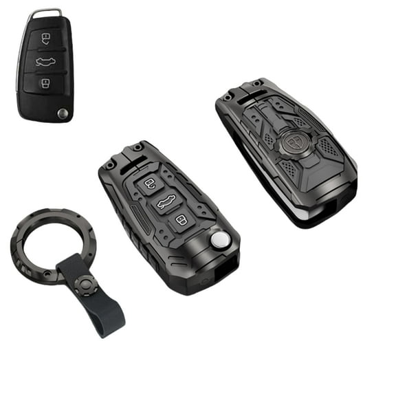 Heavy Metal Key Fob Cover Case Protector for Audi, Keychain, Accessories for Audi A1 A3 A4 A5 A6 Q3 Q5 Q7 TT S3 R8