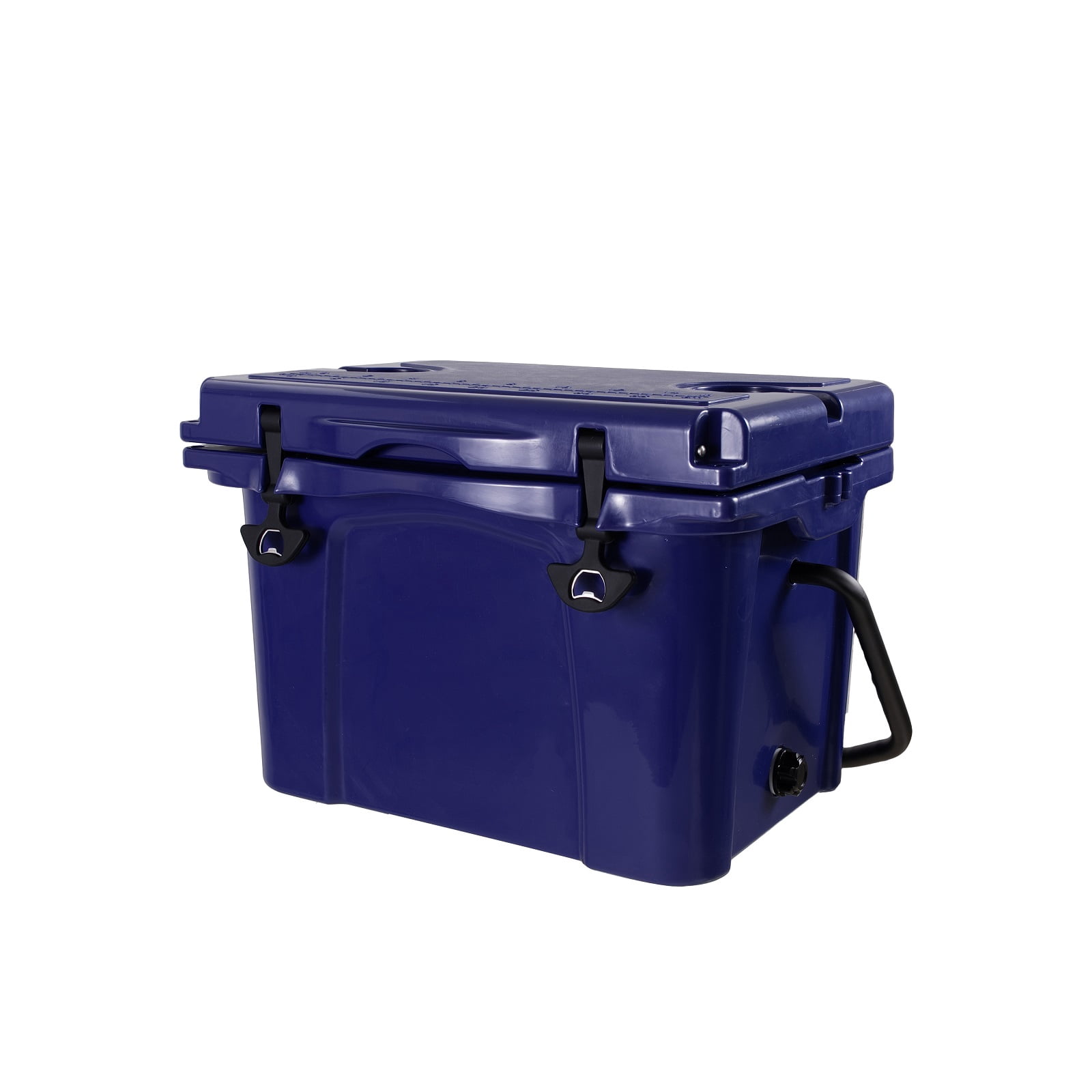 25QT Portable Insulated Hard Cooler Ice Chest with Built-in Bottle Opener, Cup Holders and Measuring Ruler, Perfect for Travel, Beach, Camping, Fishing and Outdoor Activities