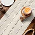 thumbnail image 3 of Beige Wood Grain Table Runner - 60 Inch Long Rustic Retro Wooden Plank Farmhouse Cotton and Linen Blended Dress Scarves Farmhouse Table Runner for Kitchen Dining, Coffee Table, 13" x 60", 3 of 8