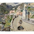 thumbnail image 2 of Oskar Laske 17x15 Gold Ornate Wood Frame and Double Matted Museum Art Print Titled - View of Positano (1921), 2 of 4