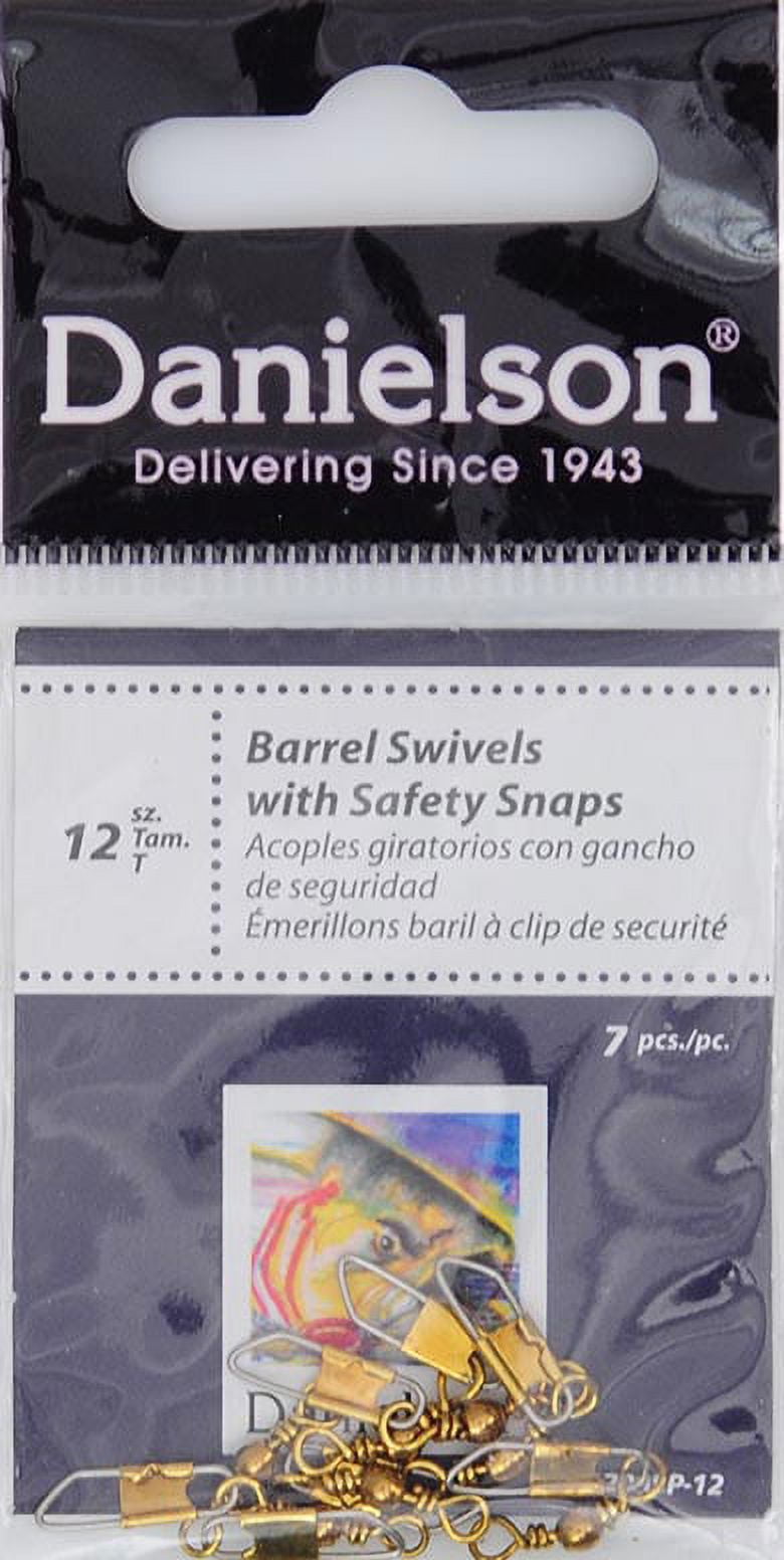 Danielson 1700Sp-12 Pivotant avec bouton-pression de sécurité, sac simple en laiton, taille 12, paquet de 7 Pivotant avec bouton-pression