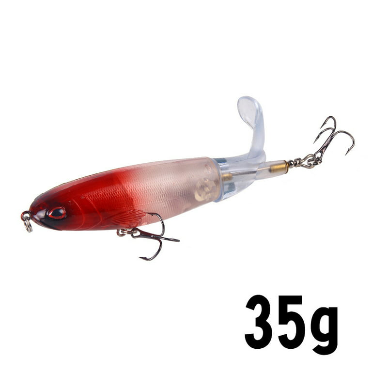 Lure Bait Propeller Fishing Bass with Topwater Floating Rotating for A Variety of Fish Red Head White 35g
