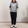 thumbnail image 4 of Gibobby Set Pants y Sudadera Mujer Traje deportivo para mujer, estampado de amor, manga larga, conjunto deportivo de dos piezas, cómoda sudadera con capucha, (Gris,XL), 4 of 5