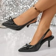 thumbnail image 5 of Wowcloth Women's Fashion Bow Pointed Toe Stiletto Heels – Comfortable Slip-On Design with Solid Color, Versatile Retro Style for Casual Wear, 5 of 9