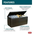 thumbnail image 5 of Keter Springwood 80 Gallon Durable Resin Outdoor Deck Box Storage Organizationn, Brown, 5 of 11