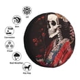 thumbnail image 4 of Sikiie Geisha Skeleton With Flowers PVC Leather Spare Tire Wheel Cover Spare Tire Cover, for Car Truck SUV Camper Trailer Universal Fit(14-17in)-17 inch, 4 of 6