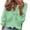 Mint Green, variant on Scyoekwg Long Sleeve Shirts for Women Trendy V-Neck Ruffle Dressy Shirts Solid Color Loose Fall Clothes Lightweight Pullover (White,L)