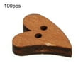 thumbnail image 2 of Hevirgo 100Pcs Buttons Heart Shape Unfading Wood Brown Sewing Buttons for Sewing, 2 of 7