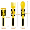 thumbnail image 3 of Juego de utensilios para niños con temática de construcción, tenedor y cuchara, para niños pequeños (3 piezas), amarillo, 3 of 5
