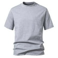 thumbnail image 4 of Handshe Men Short-sleeve Beefy Muscle Basic Solid Color Blouse Tee Shirt Short Sleeve Round-neck Blouses Shirts, 4 of 4
