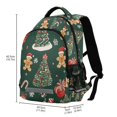 thumbnail image 2 of FORMRS Unisex Backpack Elementary School Travel Bookbag with Reflective Stripes, Yellow Christmas Gingerbread, 2 of 7