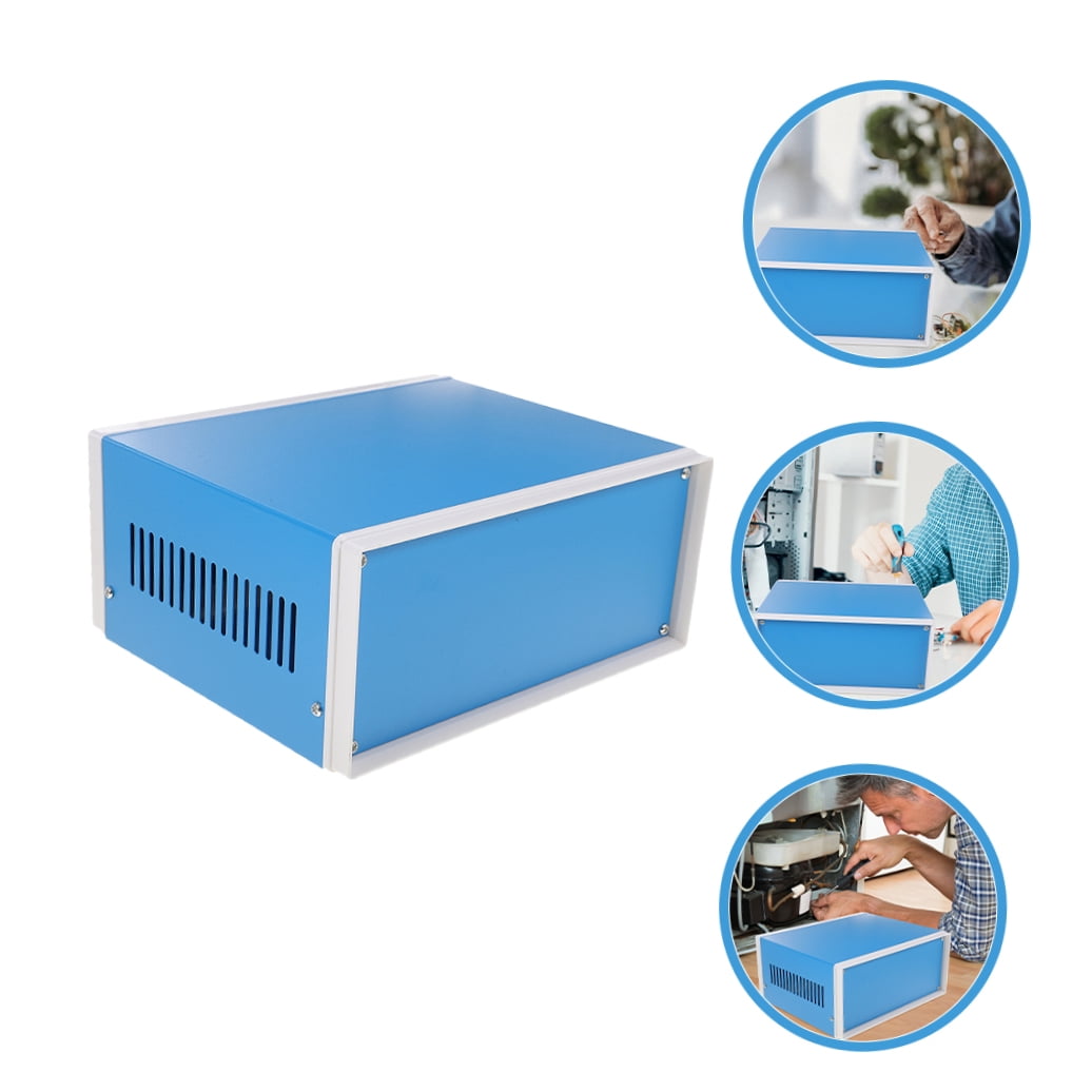 BESTOYARD Electronics Project Box Aluminum Enclosure Blue Weatherproof Electrical Box for Outdoor Use