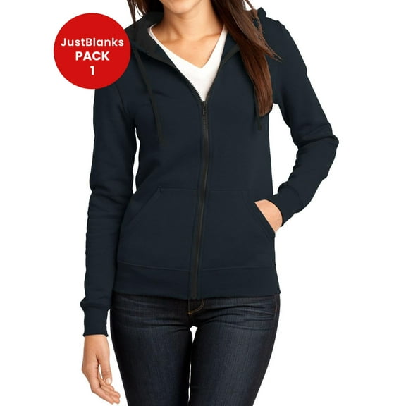 JustBlanks Full Zip Hooded Fleece Jacket for Juniors Stylish Lightweight
