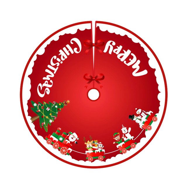 Txlixc Falda de árbol de Navidad de 35 pulgadas, alce de dibujos animados / almohadilla de Navidad de impresión de copo de nieve Txlixc moda