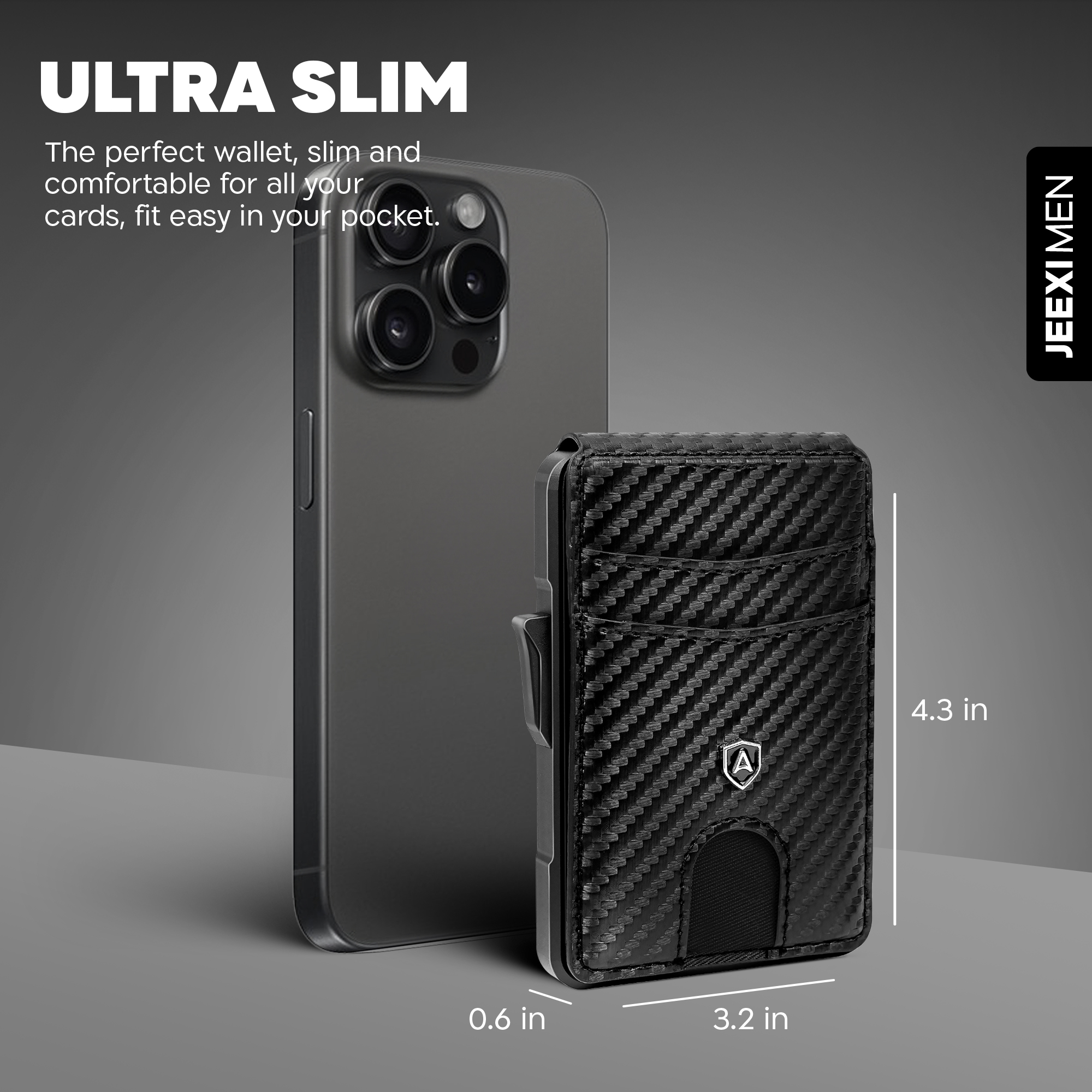 AOMGO Carbon Fiber Slim Wallet with RFID Blocking photo 6