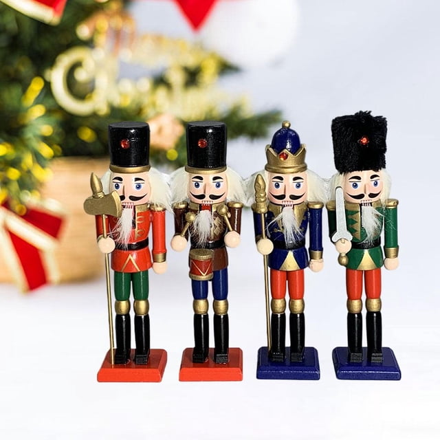 4 piezas 7 pulgadas cascanueces muñeca de marioneta de piezaza libre para estantería decoración Yotijar marioneta de soldado de cascanueces