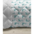 thumbnail image 3 of Sea Animals Down Alternative Comforter, Aquatic Dolphin Leaf Ornamentals Abstract Art Playful Fish, Microfiber Quilt for All Season, 5 Sizes, Blue White, by Ambesonne, 3 of 3