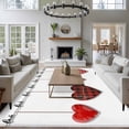 thumbnail image 3 of Red Love Area Rugs 6'x9', Washable Small Throw Rugs for Kitchen Dining room, Valentine's Day Heart Red Plaid Minimalist Indoor Outdoor Rug Non-Slip Low Pile Carpet Runner Reversible Floor Mats, 3 of 8