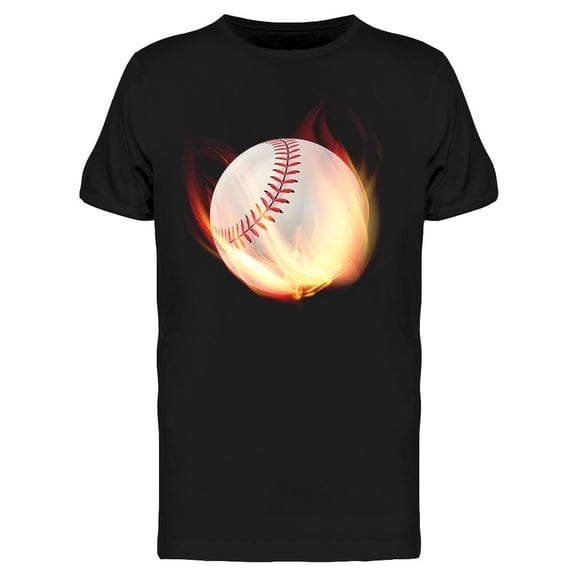 Huge Baseball Ball On Fire T-Shirt Men -Image by Shutterstock, Male 3X-Large