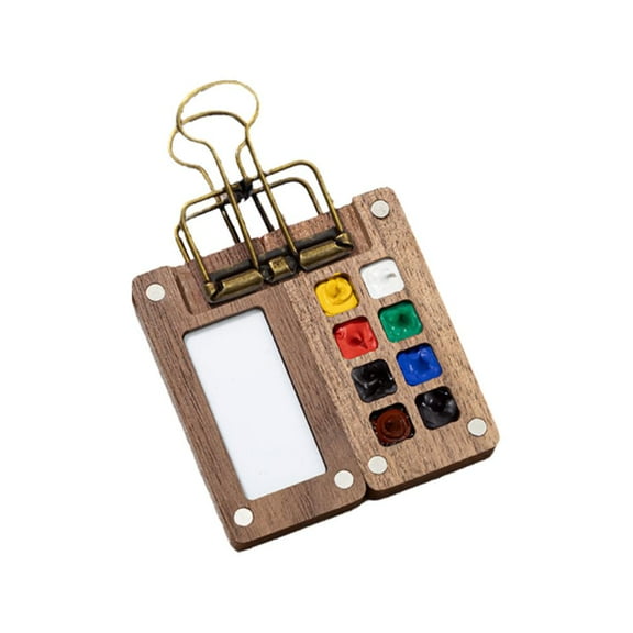 Mini Watercolor Paint Pad with Wooden Palette, Portable Travel Watercolor Sketchbook for Artists, Students, and Outdoor Painting