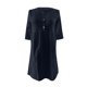 thumbnail image 3 of Vestido casual de mujer Color sólido Lino Algodón Cuello redondo Botón abajo Traje de vacaciones FLhrweasw Nuevo, 3 of 9