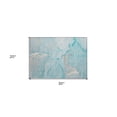 thumbnail image 3 of 2' X 3' Teal Abstract Washable Non Skid Indoor Outdoor Area Rug, 3 of 3