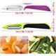 thumbnail image 3 of Juego de piezas de pelador de verduras, peeler de manzana profesional, cuchillo para pelar frutas, pelador de verduras para cocina, pelador de patatas de acero inoxidable (rosa, verde) Feliz Sencillez, 3 of 5