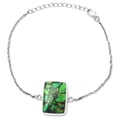 thumbnail image 2 of Natural Green Matrix Turquoise 925 Sterling Silver Bracelet Jewelry SDB2930, 2 of 6
