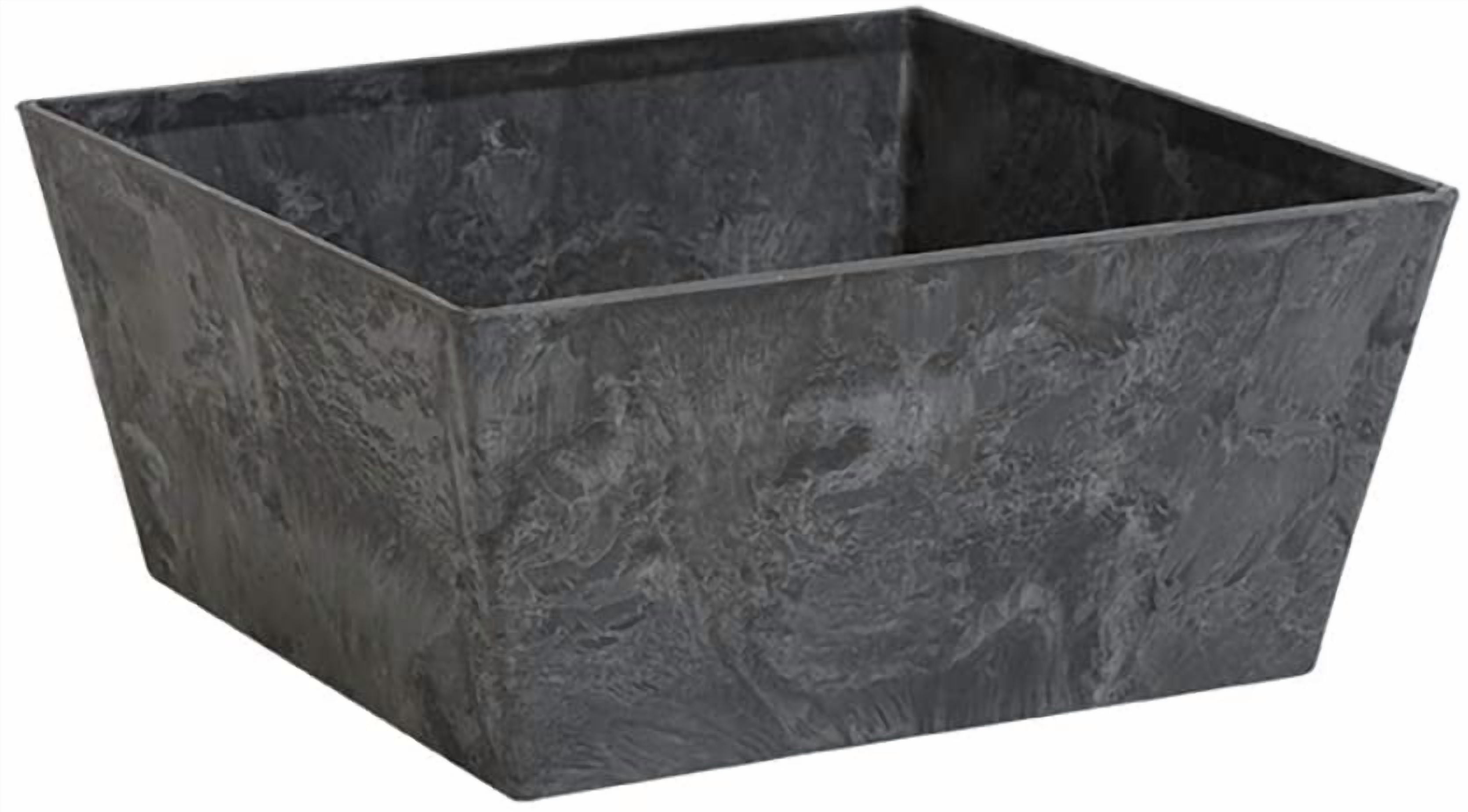 Root & Vessel Ella Low Square Planter, Black, 10"