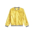 thumbnail image 5 of Manyakai Girls Sequin Bomber Jacket Sparkle Zipper Baseball Jackets for Hip Hop Gold 12, 5 of 7
