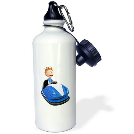 

3dRose Bumper Car with Cartoon Boy - Water Bottle 21-ounce