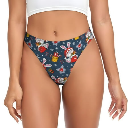 Naloa Christmas Bunny A Seamless Women Underwear Thongs No Show Ladies Thong  Panties Undies for Women-