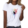 thumbnail image 2 of ClodeEU Womens Graphic Printed Tees , Casual Classic, Fashion Everyday Wear Soft Breathable T Shirts White,Womens Plus M, 2 of 4