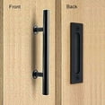 thumbnail image 4 of Manija de puerta, Akozon Manija de puerta corrediza retro de 30 cm / 11 "Juegos de manijas empotradas y de tracción de acero inoxidable negro para puerta corrediza de madera, 4 of 5