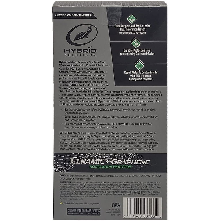 Turtle Wax 53737 Hybrid Solutions Ceramic Patent-Pending Graphene Paste Wax (5.5 oz) , Black