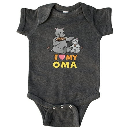 

Inktastic I Love My Oma Hippos Gift Baby Boy or Baby Girl Bodysuit