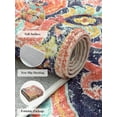 thumbnail image 4 of Wonnitar Bohemian Floral Medallion Area Rug - 4x6 Hot Pink Entryway Rug Soft Laundry Room Mat, Non-Slip Machine Washable Nursery Accent Carpet for Dorm Department Kitchen Office, Fuchsia/Multi, 4 of 8