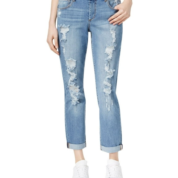 Rachel Roy Womens Whiskered Slouchy Fit Jeans, Blue, 24