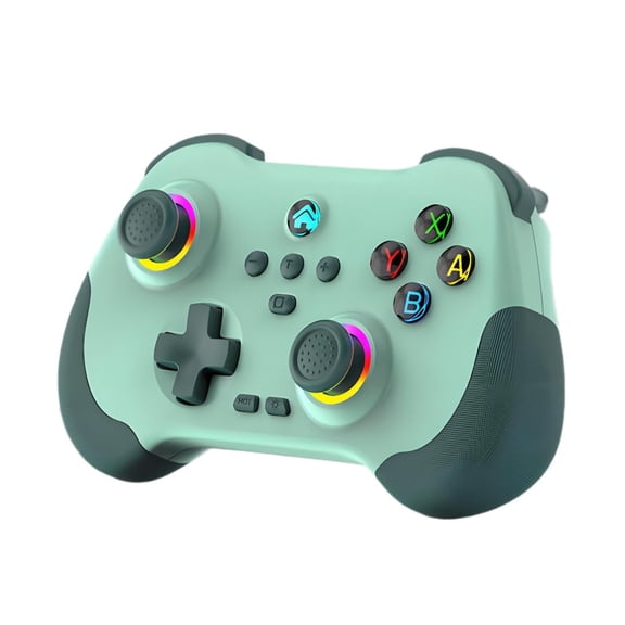 Wireless Game Controller with Hall Joysticks, LED Lights, Programmable Macro Buttons, Dual Vibration, 6-Axis Motion Control Bluetooth Gamepad for PC, Android, Steam, TV Console