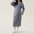 thumbnail image 2 of Gibobby Lencería sexy para mujer, Día de San Valentín Albornoz tela toalla para mujer, ropa dormir Color sólido secado rápido, vestido largo otoño(Gris,XL), 2 of 4