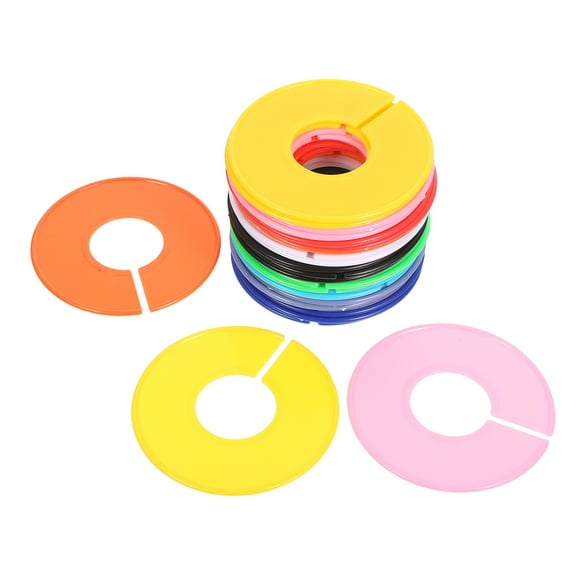 Milisten 30 Pcs Plastic Clothing Rack Dividers Assorted Colors Round Closet Organizers for Home and Wardrobe