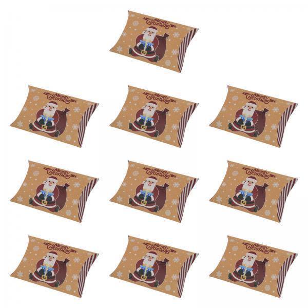 3x10x Cajas De Dulces Navideños Soporte Para Dulces Caja De Almohada Pequeña Navideña Liviana