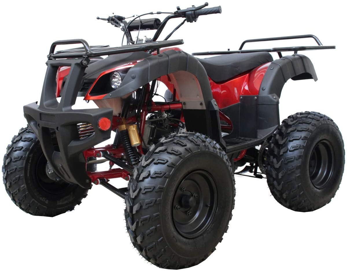 Ricky Powersports Model TK200B5 169cc ATV BIG Size Utility for youth and adults with Big Shining LED Headlight-Burgundy