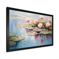 thumbnail image 2 of Designart "Monet's Reflections Blue-Green Lake Impressions V" Cottage Framed Wall Art Decor - Country Pink Lake Hallway Framed Wall Art Decor, 2 of 6