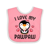 Inktastic I Love My Pawpaw with Cute Penguin and Hearts Girls Baby Bib