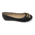 thumbnail image 2 of Victoria K Women's Snake Skin Texture Gold Chain Buckle Ballerina Flats, 2 of 5