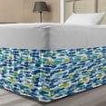 thumbnail image 1 of Abstract Bed Skirt, Random Paintbrush Strokes Modern Repetitive Bold Hits in Cold Tones, Elastic Bedskirt Dust Ruffle Wrap Around for Bedding Decor, 4 Sizes, White and Multicolor, by Ambesonne, 1 of 2