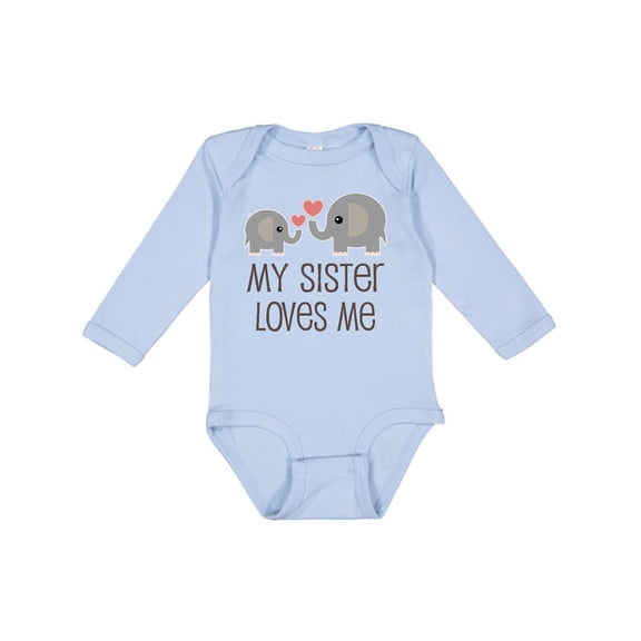 Inktastic My Sister Loves Me Boys or Girls Long Sleeve Baby Bodysuit